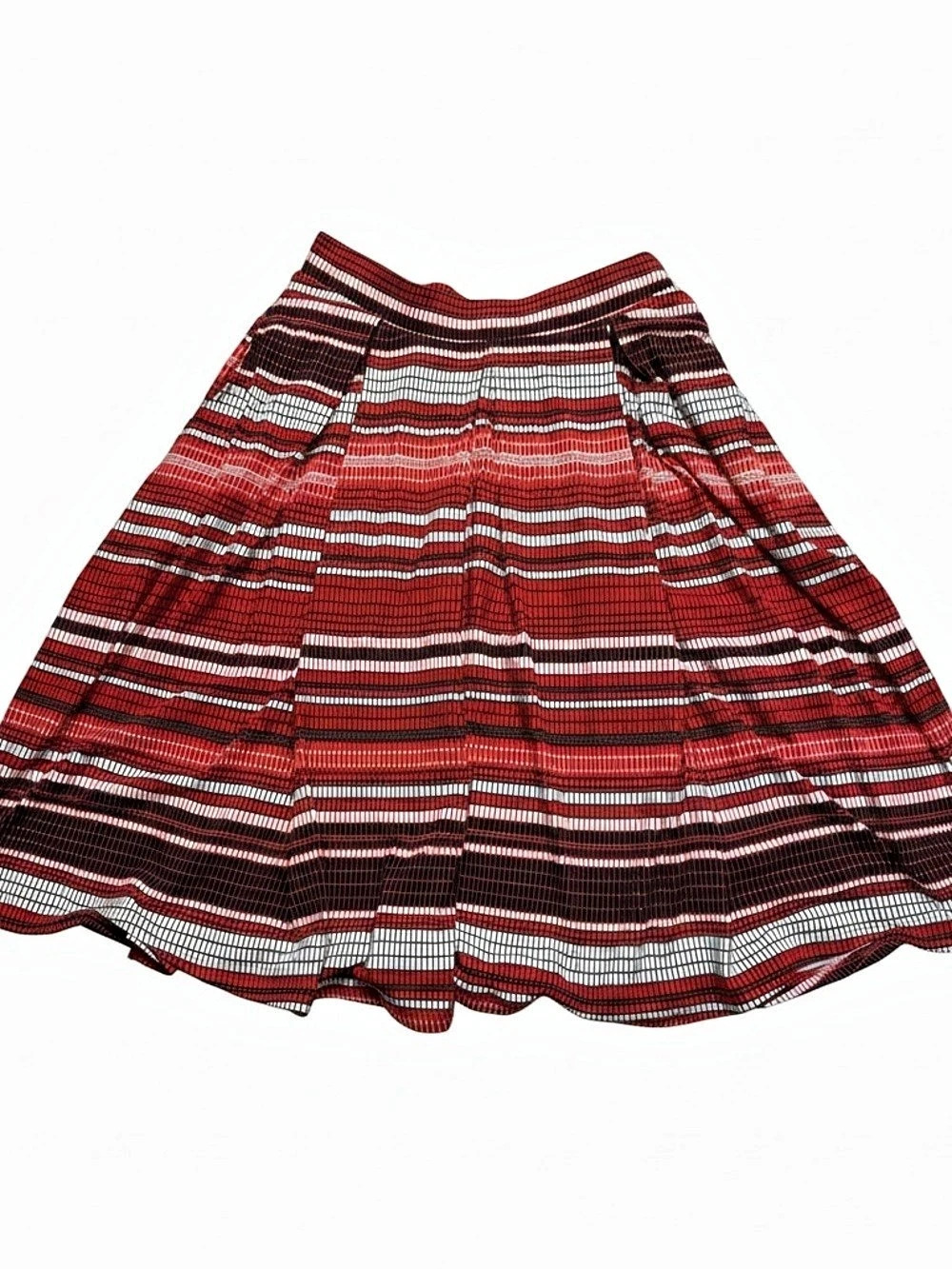 LuLaRoe Madison Skirt Striped A-Line Red & Black Medium NWT